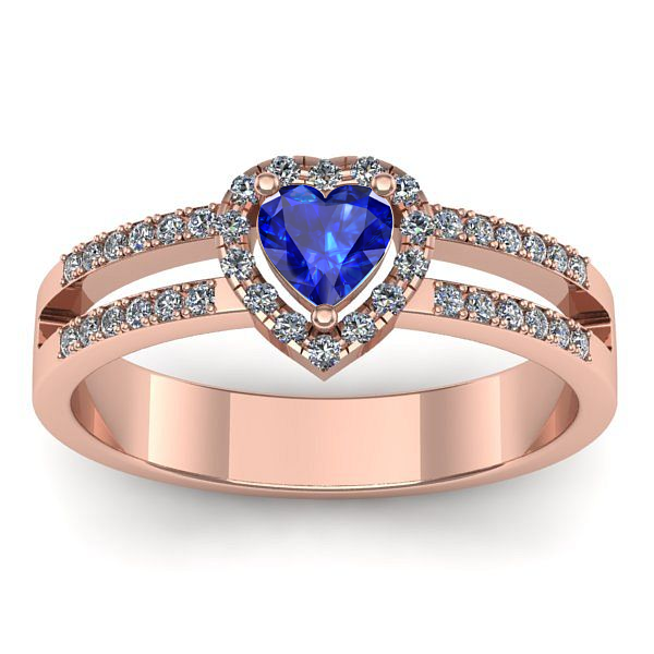 Inel logodna cu safir inima