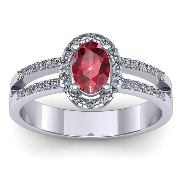 Inel logodna cu rubin oval