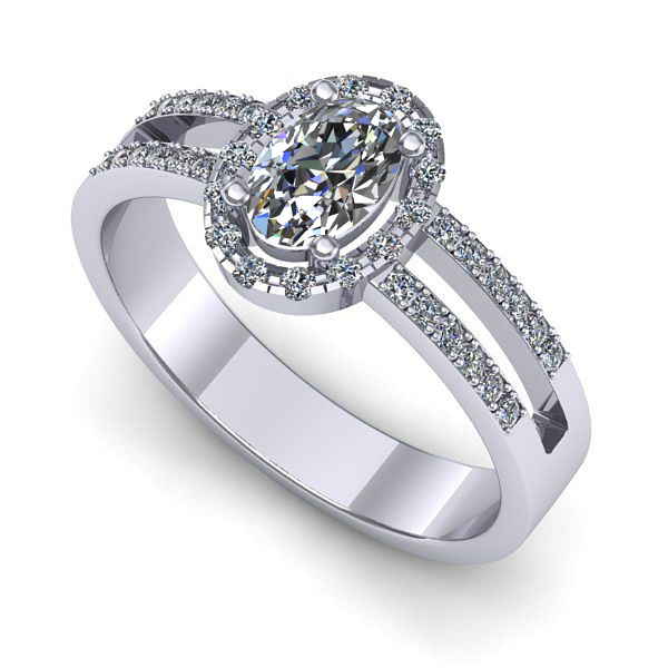 Inel din aur alb cu safir alb