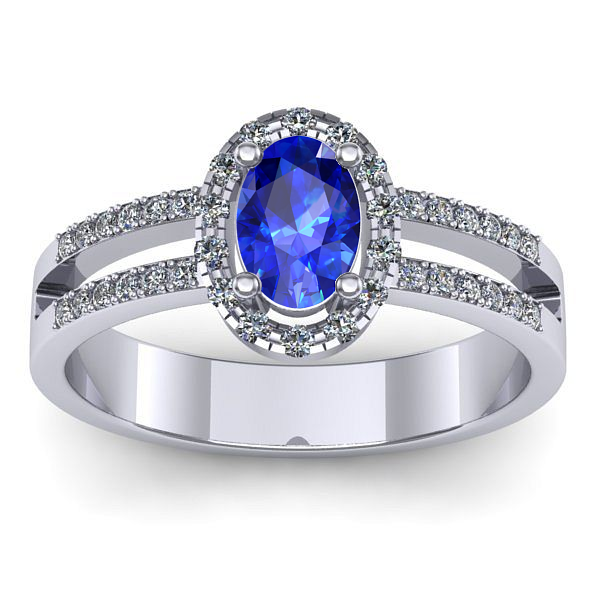Inel cu safir oval