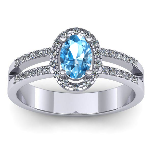 Inel logodna cu topaz blue oval