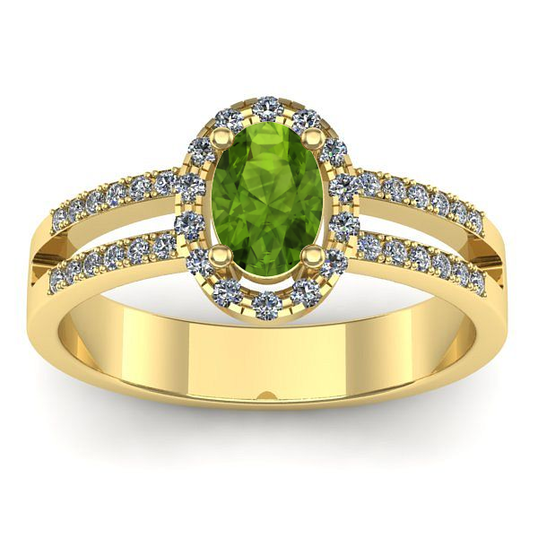 Inel cu peridot oval