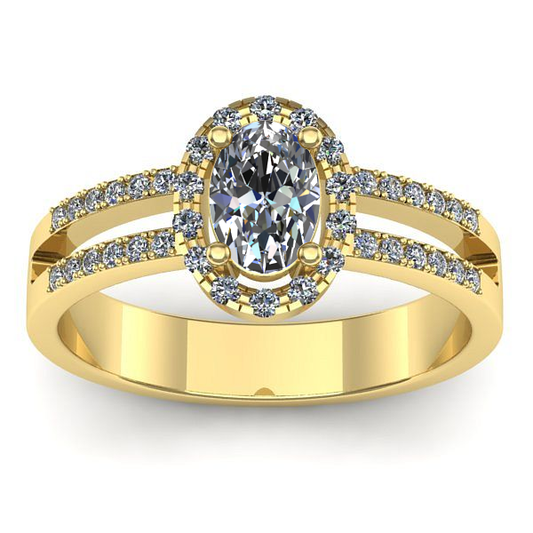 Inel de logodna cu safir alb oval