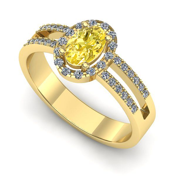 Inel din aur galben cu safir galben