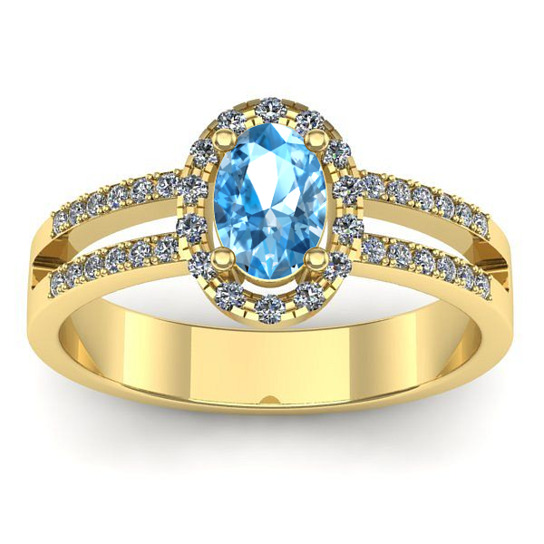 Inel logodna cu topaz blue oval