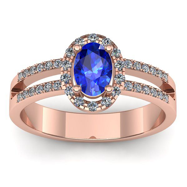 Inel logodna cu safir oval