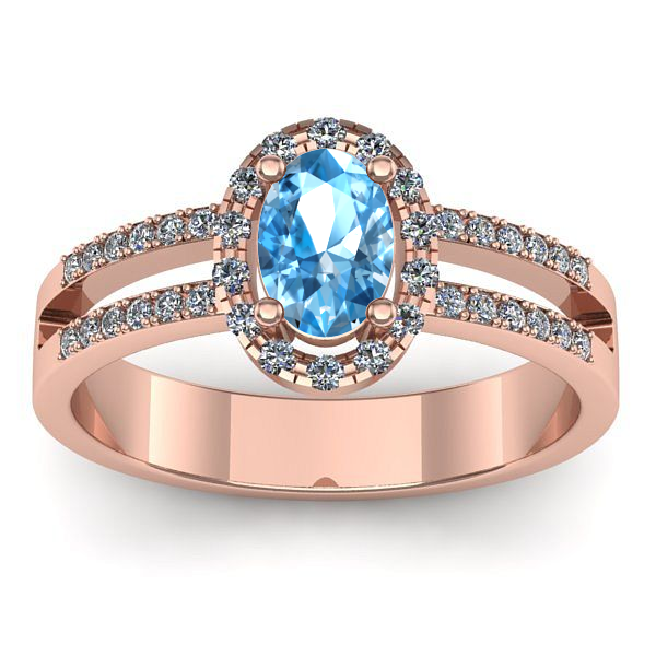 Inel cu topaz blue oval