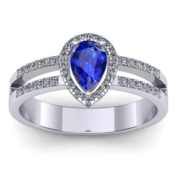 Inel cu safir lacrima