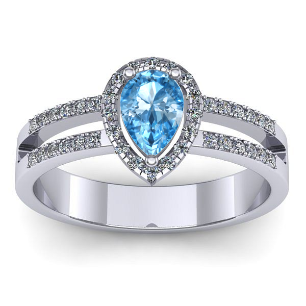 Inel de logodna cu topaz blue lacrima