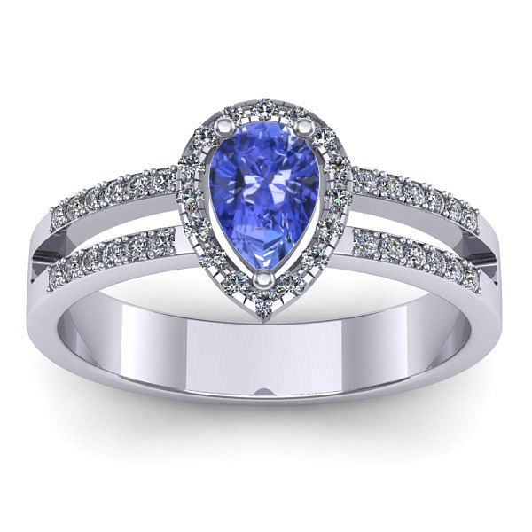 Inel cu tanzanit lacrima