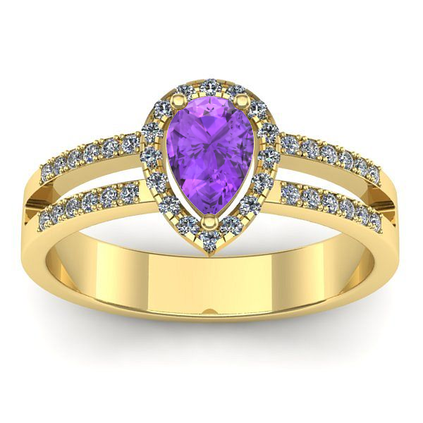 Inel cu ametist lacrima