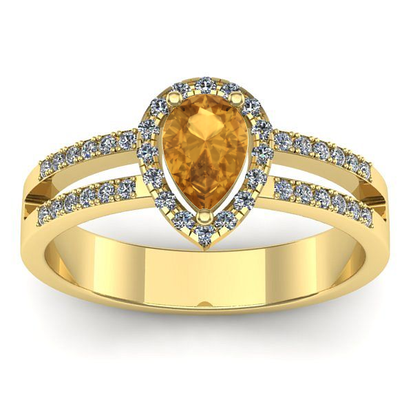 Inel de logodna cu citrin lacrima