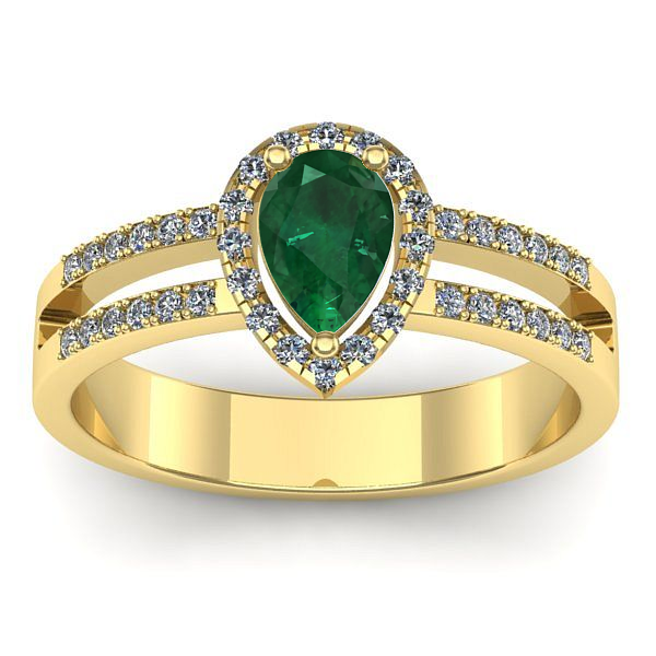 Inel cu smarald lacrima