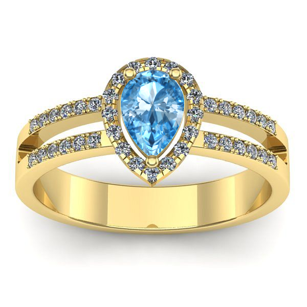 Inel logodna cu topaz blue lacrima