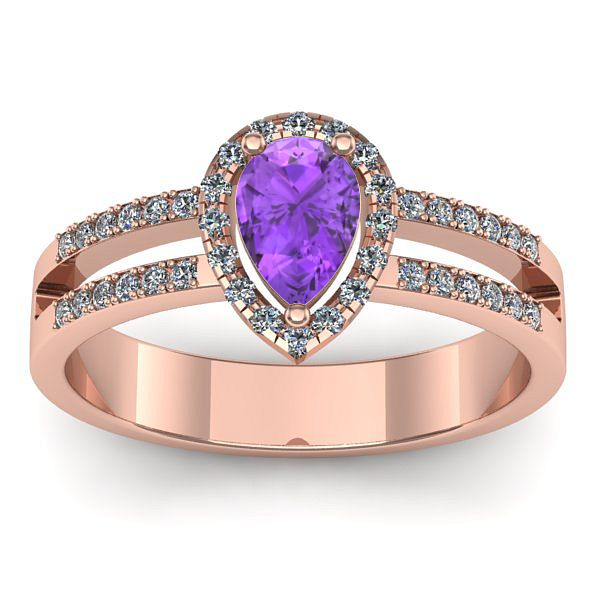 Inel logodna cu ametist lacrima