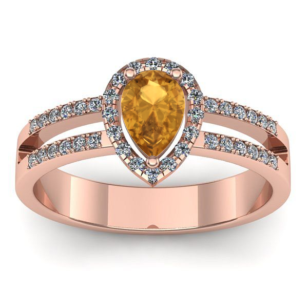 Inel de logodna cu citrin lacrima