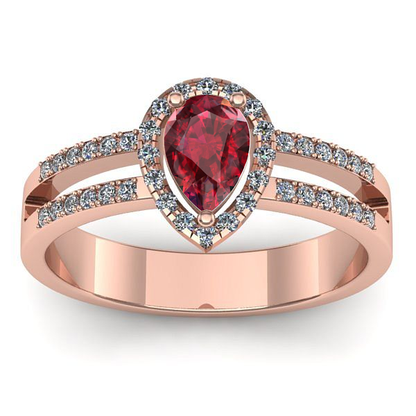 Inel cu rubin lacrima