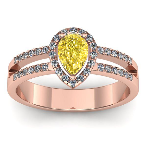 Inel cu safir galben lacrima