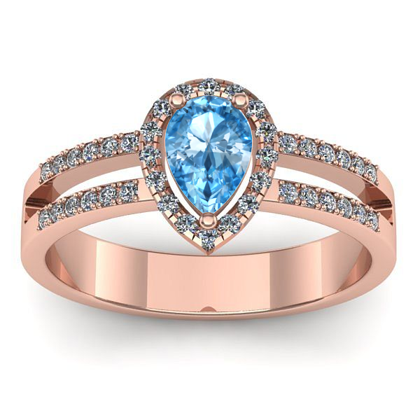 Inel de logodna cu topaz blue lacrima