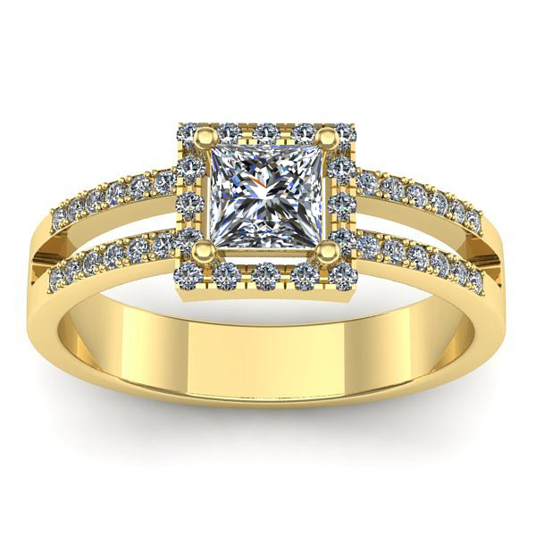 Inel de logodna cu diamant patrat