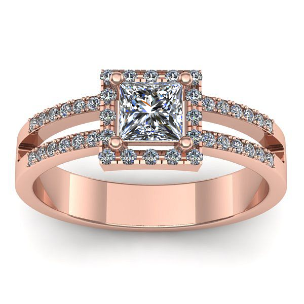 Inel de logodna cu safir alb patrat