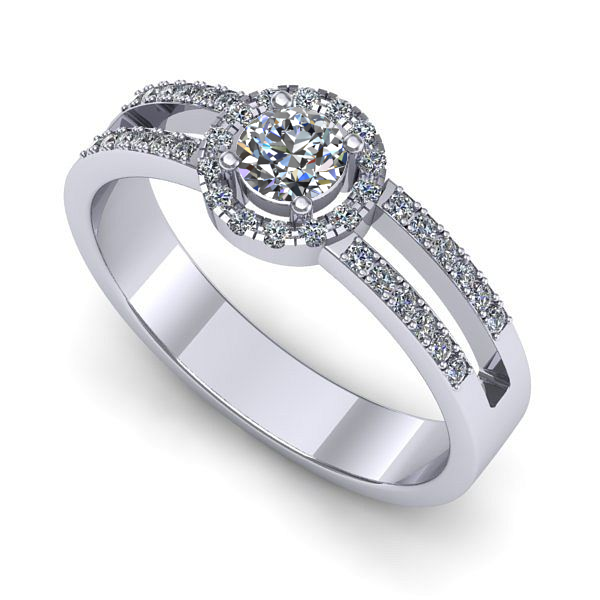 Inel logodna din aur alb cu diamant