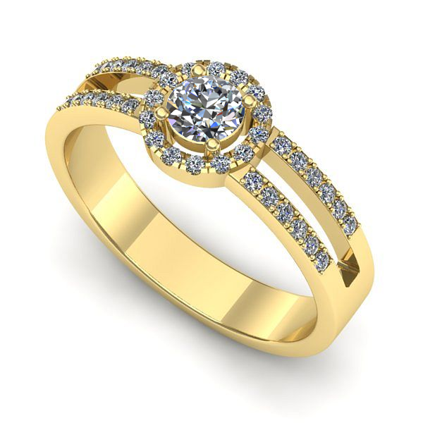 Inel din aur galben cu diamant