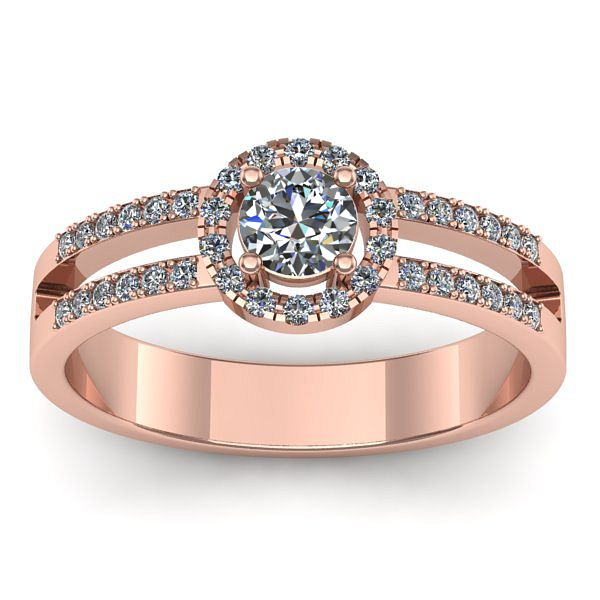 Inel cu diamant rotund