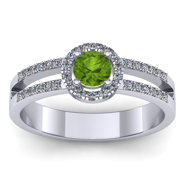 Inel cu peridot rotund