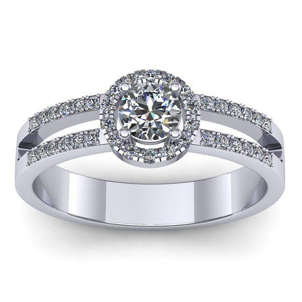 Inel cu safir alb rotund