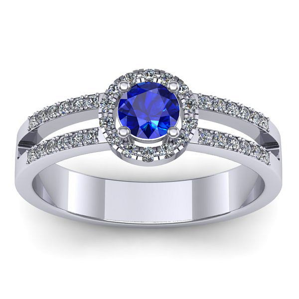 Inel cu safir rotund