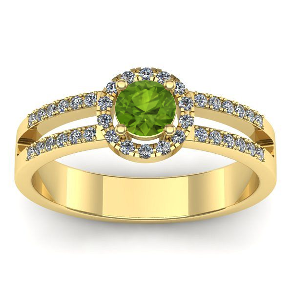 Inel de logodna cu peridot rotund