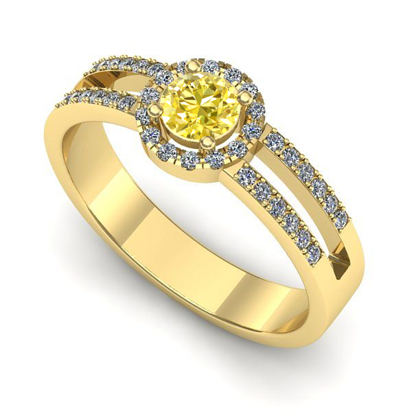 Inel din aur galben cu safir galben