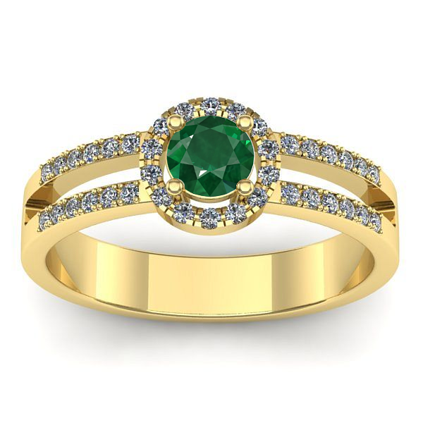 Inel cu smarald rotund