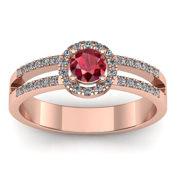 Inel cu rubin rotund