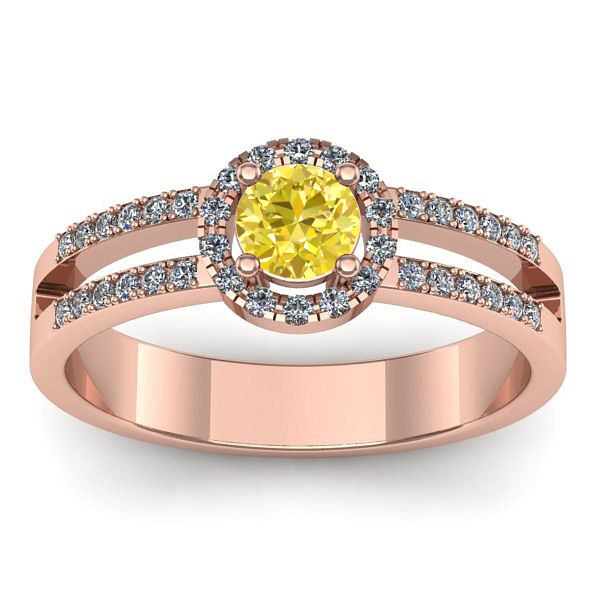 Inel de logodna cu safir galben rotund