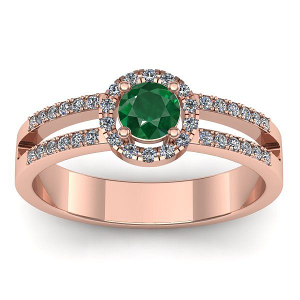 Inel cu smarald rotund