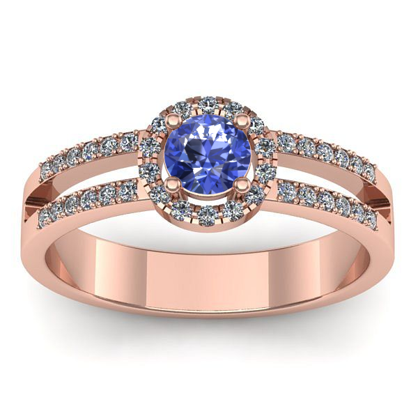 Inel cu tanzanit rotund