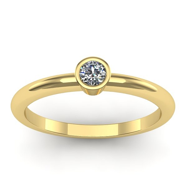 Inel logodna cu diamant rotund