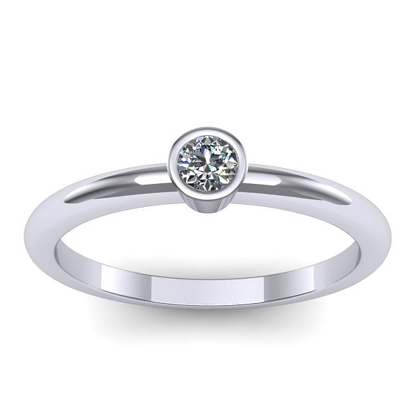 Inel logodna cu diamant rotund