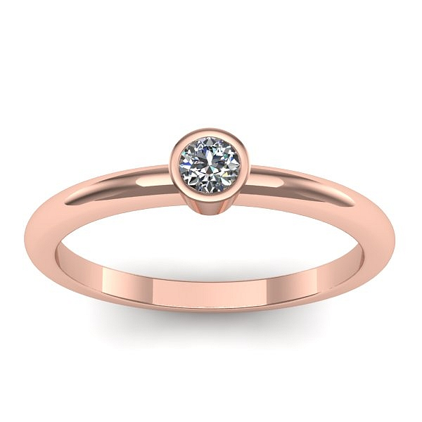 Inel cu diamant rotund