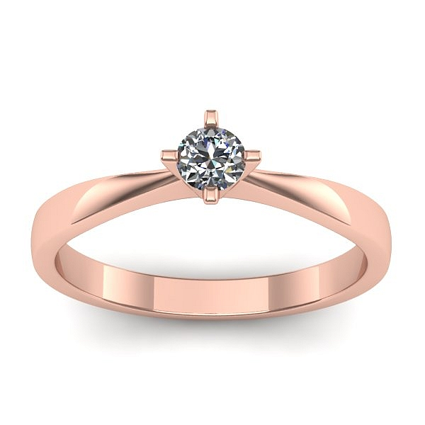 Inel cu diamant rotund