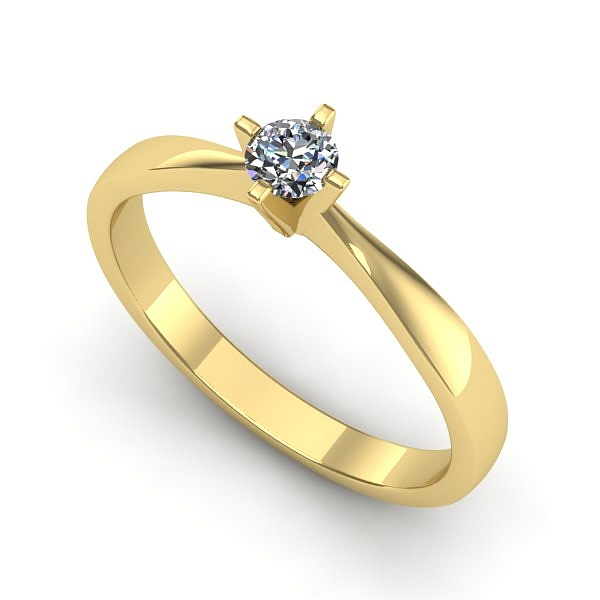 Inel logodna din aur galben cu diamant