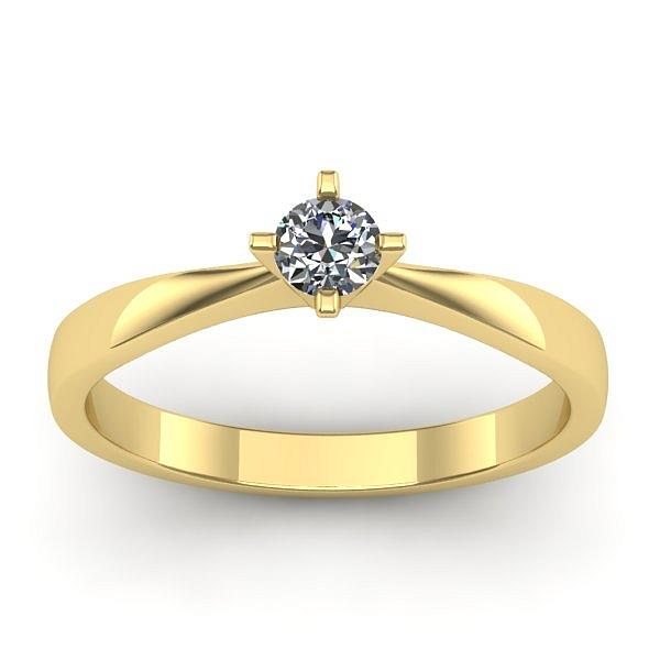 Inel cu diamant rotund