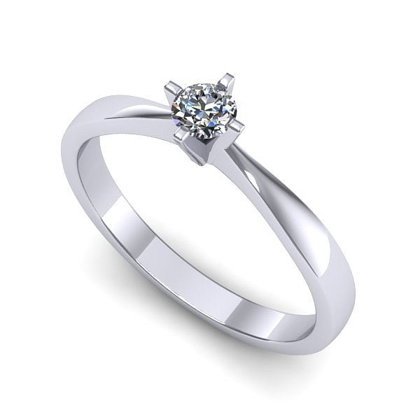 Inel de logodna din aur alb cu diamant