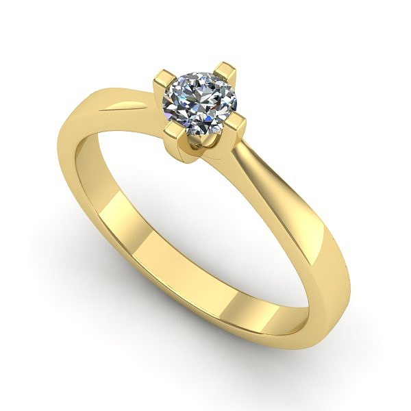 Inel logodna din aur galben cu diamant