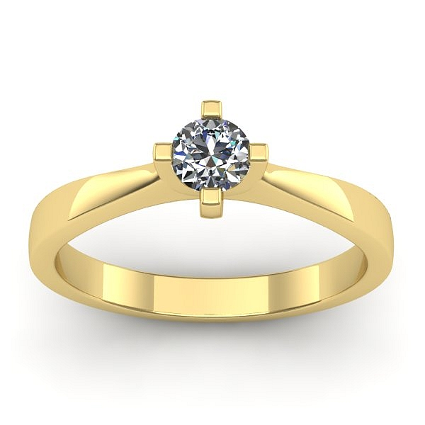 Inel cu diamant rotund