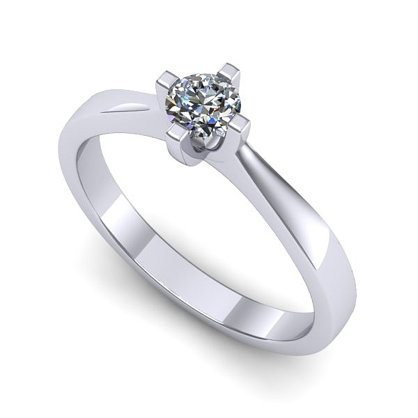 Inel de logodna din aur alb cu diamant