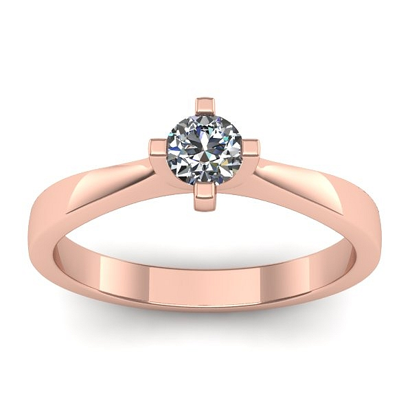 Inel logodna cu diamant rotund