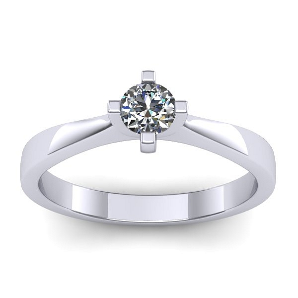 Inel cu diamant rotund